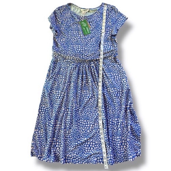 BODEN Amelie Jersey Dress Gallery Blue, Heart Cluster NWT Size 12 - Picture 10 of 12